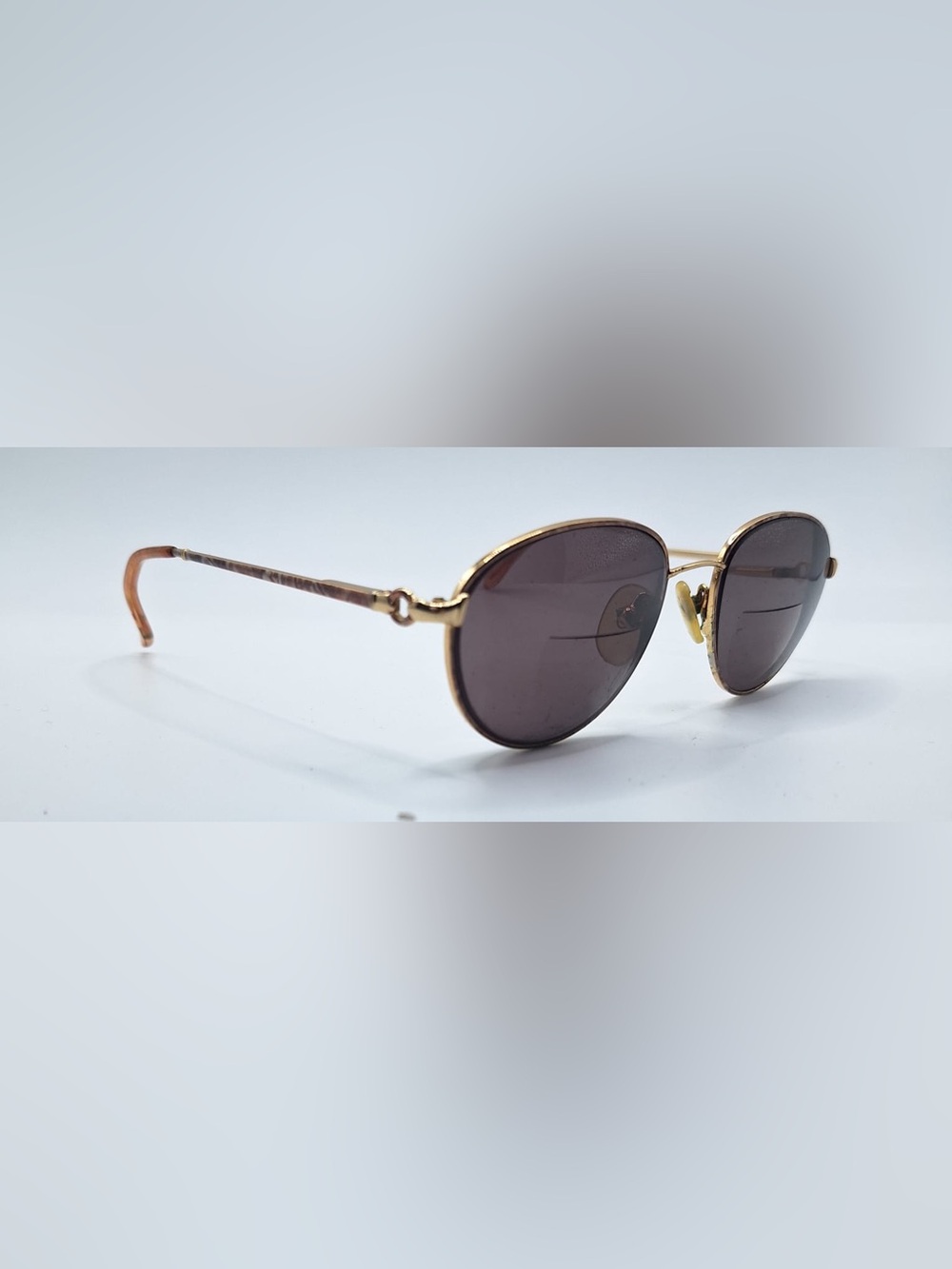 Clearvision Shari Brown Gold Oval Metal Sunglasses Frames Only